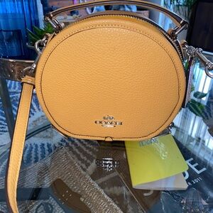 Coach Yellow Pebbled Leather Crossbody Bag